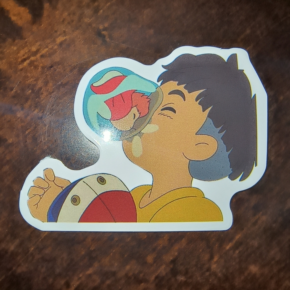 Studio Ghibli Inspired Ponyo Bubble Kiss Sticker - Multi-Color